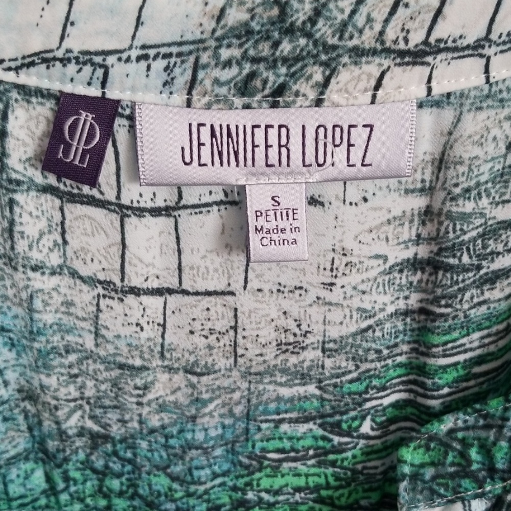 Jennifer Lopez Dolman Sleeve Print Blouse PS - Picture 3 of 4